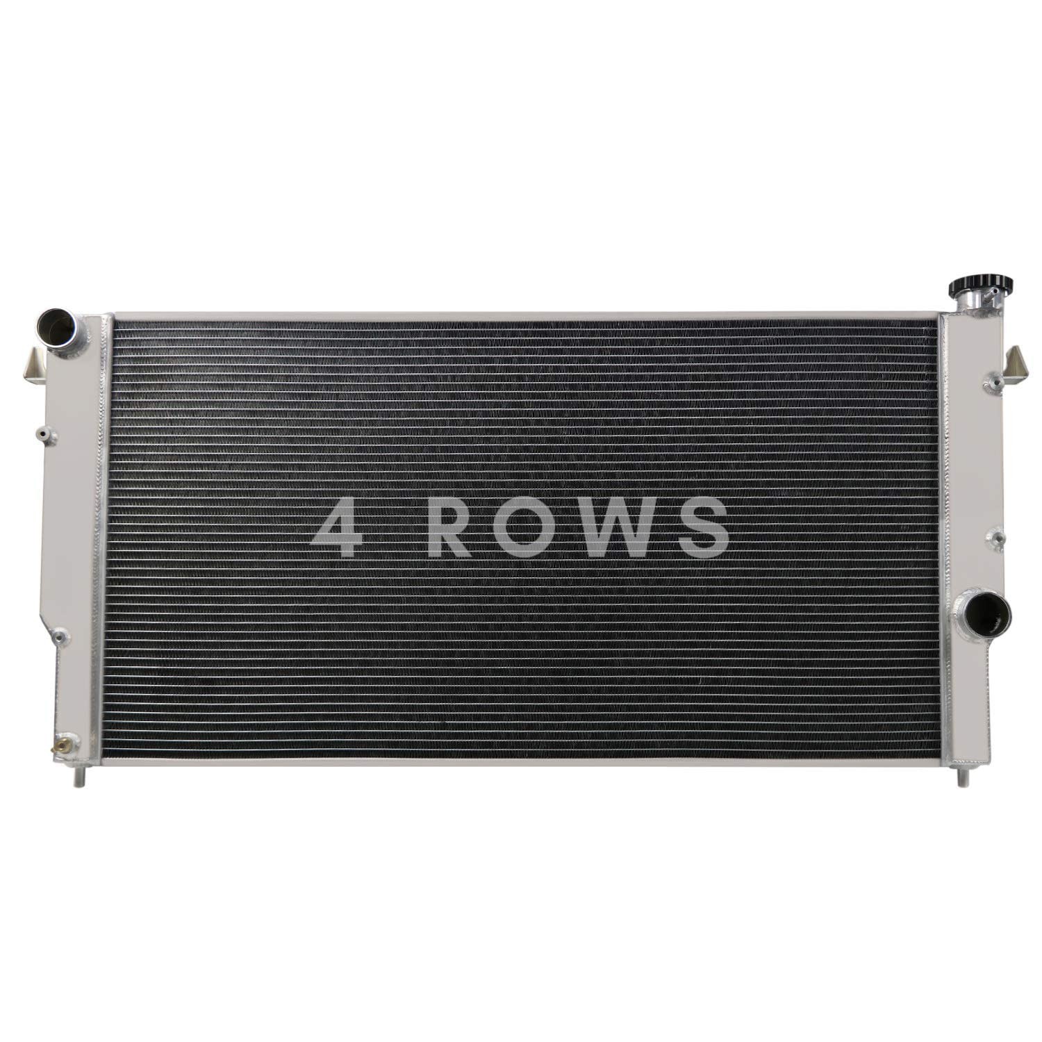 4 Row Alum Rad + 2 14″ Fans w/Shroud Relay 94-02 Dodge Ram 2500 3500 5.9L
