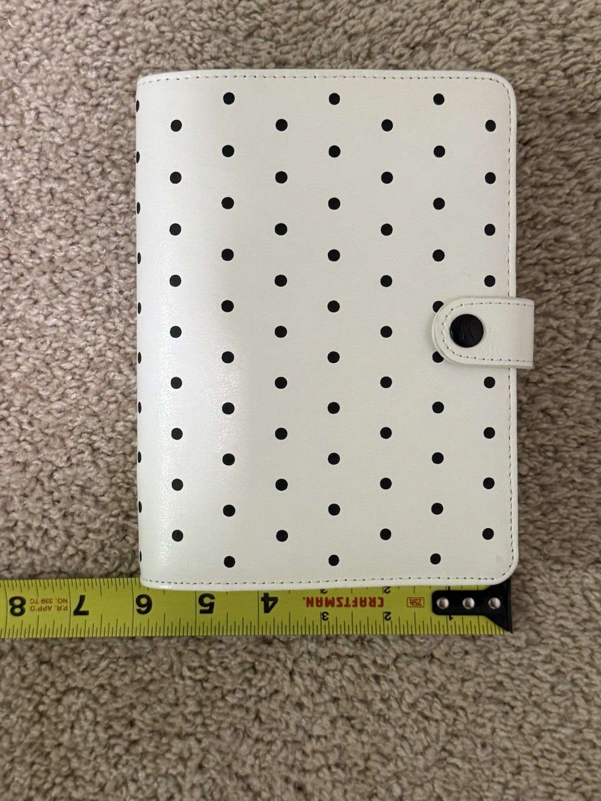 Kikki.K Medium (Personal Size) Ring Planner, White With Black Polka Dots