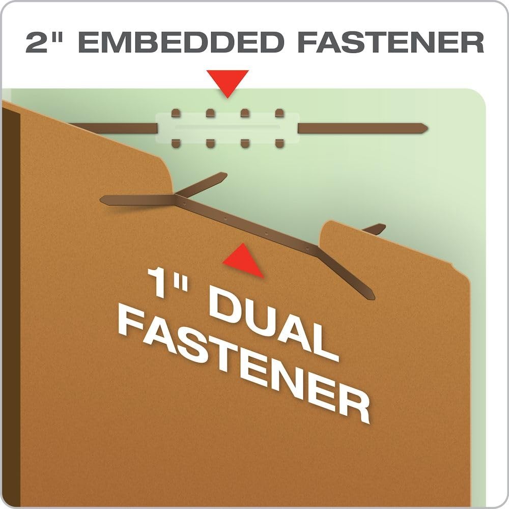 Pendaflex Pressboard End-Tab Classification Folders Letter Size 2 Dividers 2.5