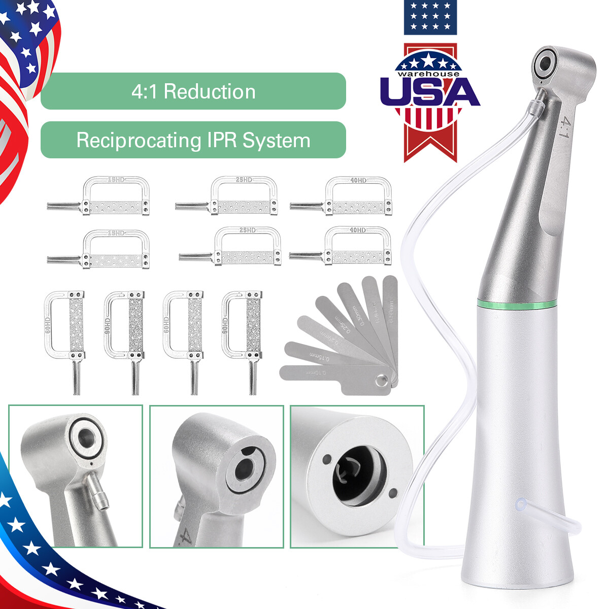 Dental Contra Angle Handpiece 4:1 Reduction Interproximal Stripping IPR System