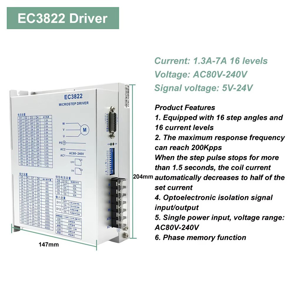 High Torque 2857ozin 20Nm Nema 42 110mm 3-Phase Stepper Motor AC Driver CNC Kits