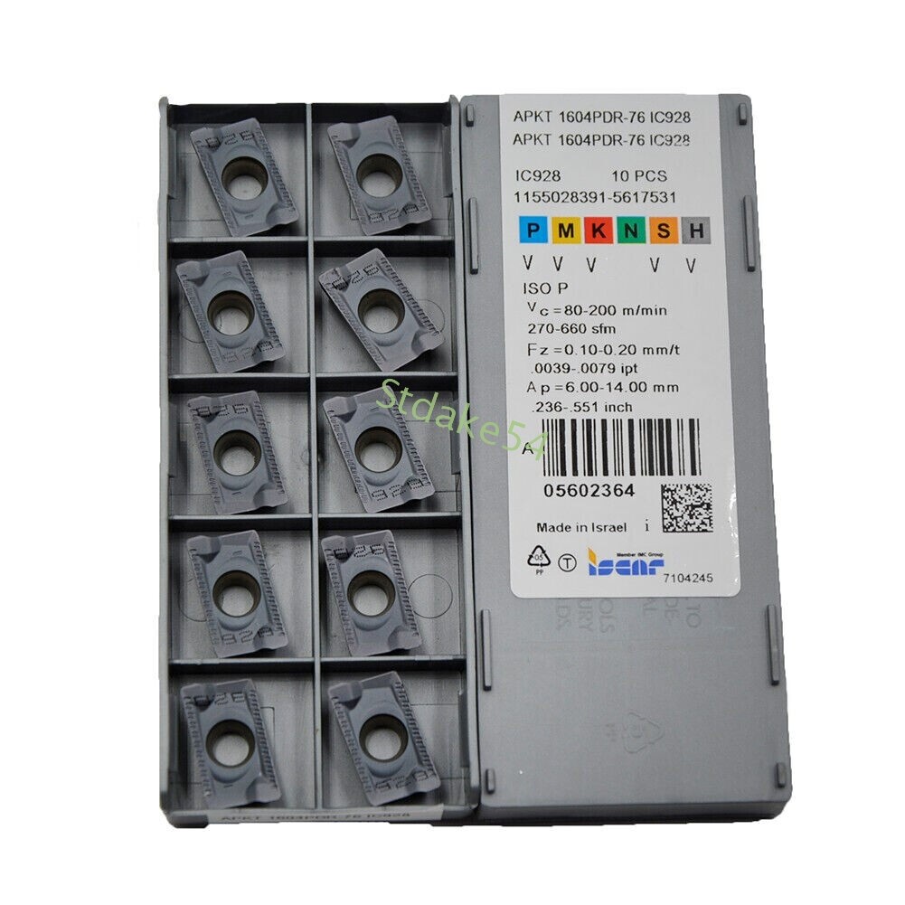 10pcs ISCAR APKT1604PDR-76 IC928, Milling Inserts Processing Steel New