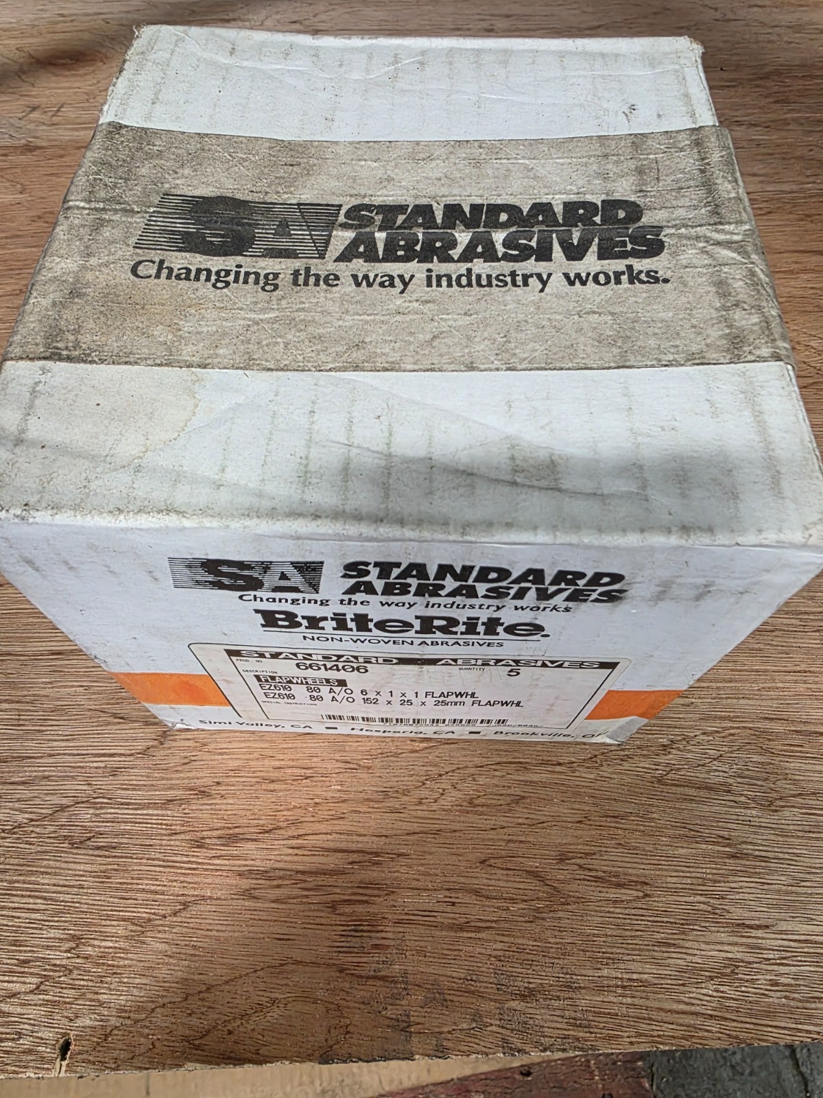 STANDARD ABRASIVES/Brite Rite 661406 Sanding wheels, 6x1x1 80 grit, NOS OB