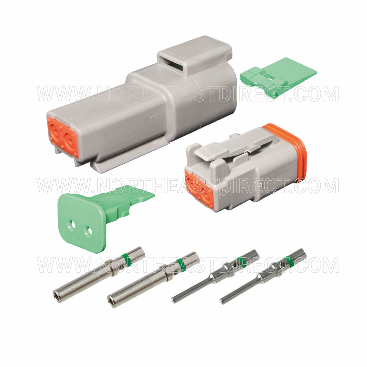 2 Pin Deutsch DT DT04-2S DT06-2S waterproof connector kit – Solid Green Band Pin
