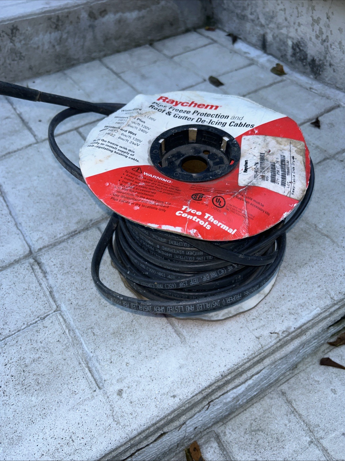 Raychem 250Ft. WinterGard Self Regulating Heating De-Icing Cable H612 6w/ft 120V