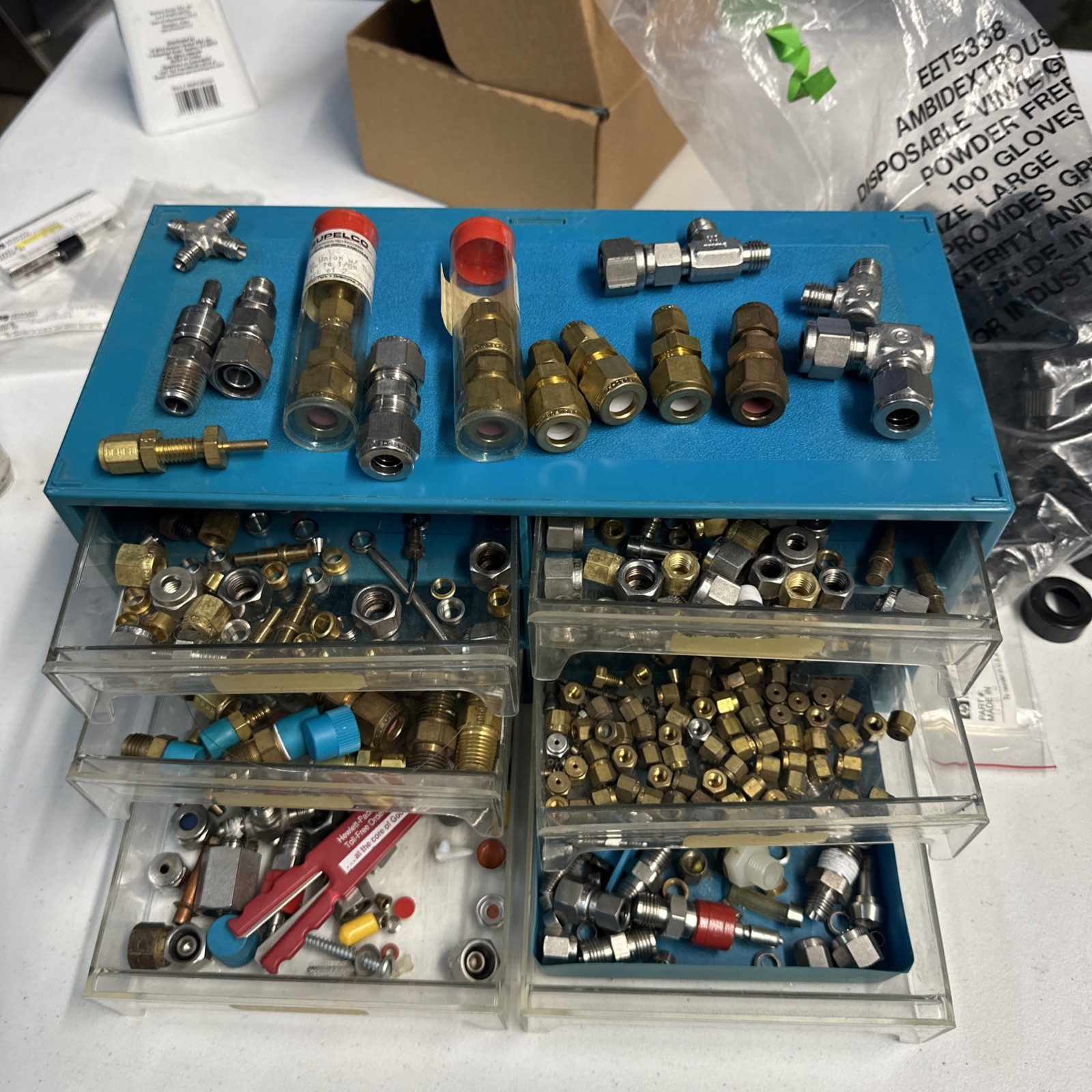 Large Swagelok Tube Fittings & Compression Fittings Lot Brass Stainless Mixed