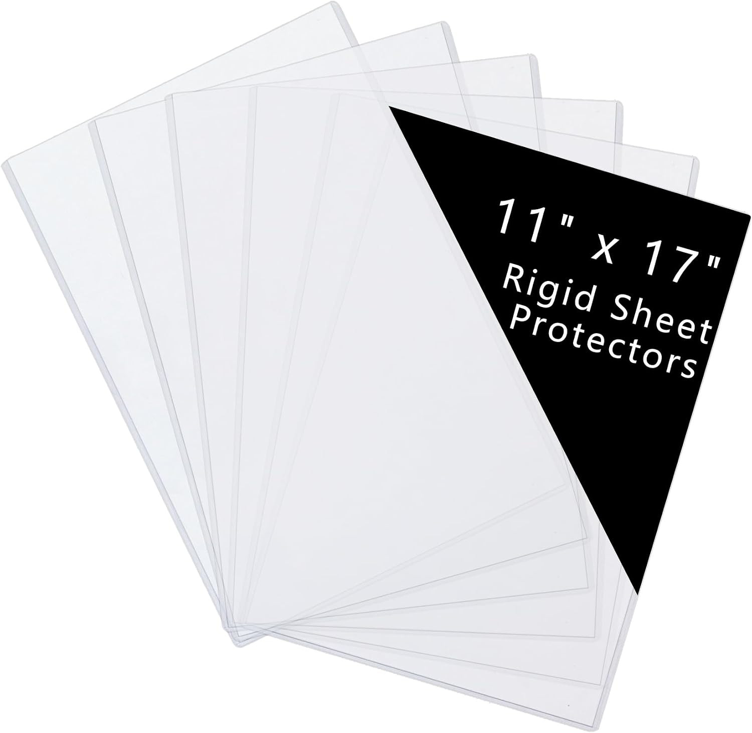 6 Pack 11″ X 17″ Rigid Rigid Print Protectors, Clear Hard Plastic Sheet Protecto
