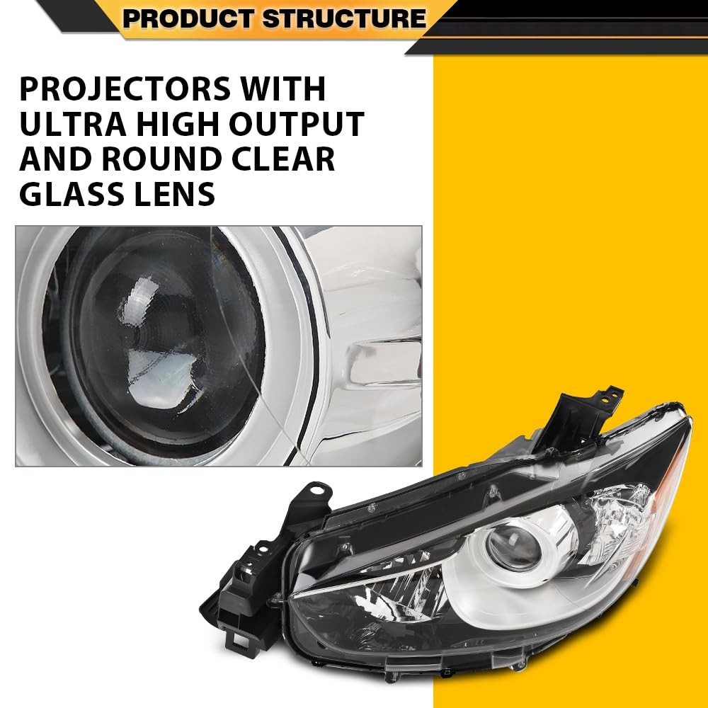 Halogen Projector Headlight Mazda CX-5 2013-2016 Driver Side Chrome KJ0151041C