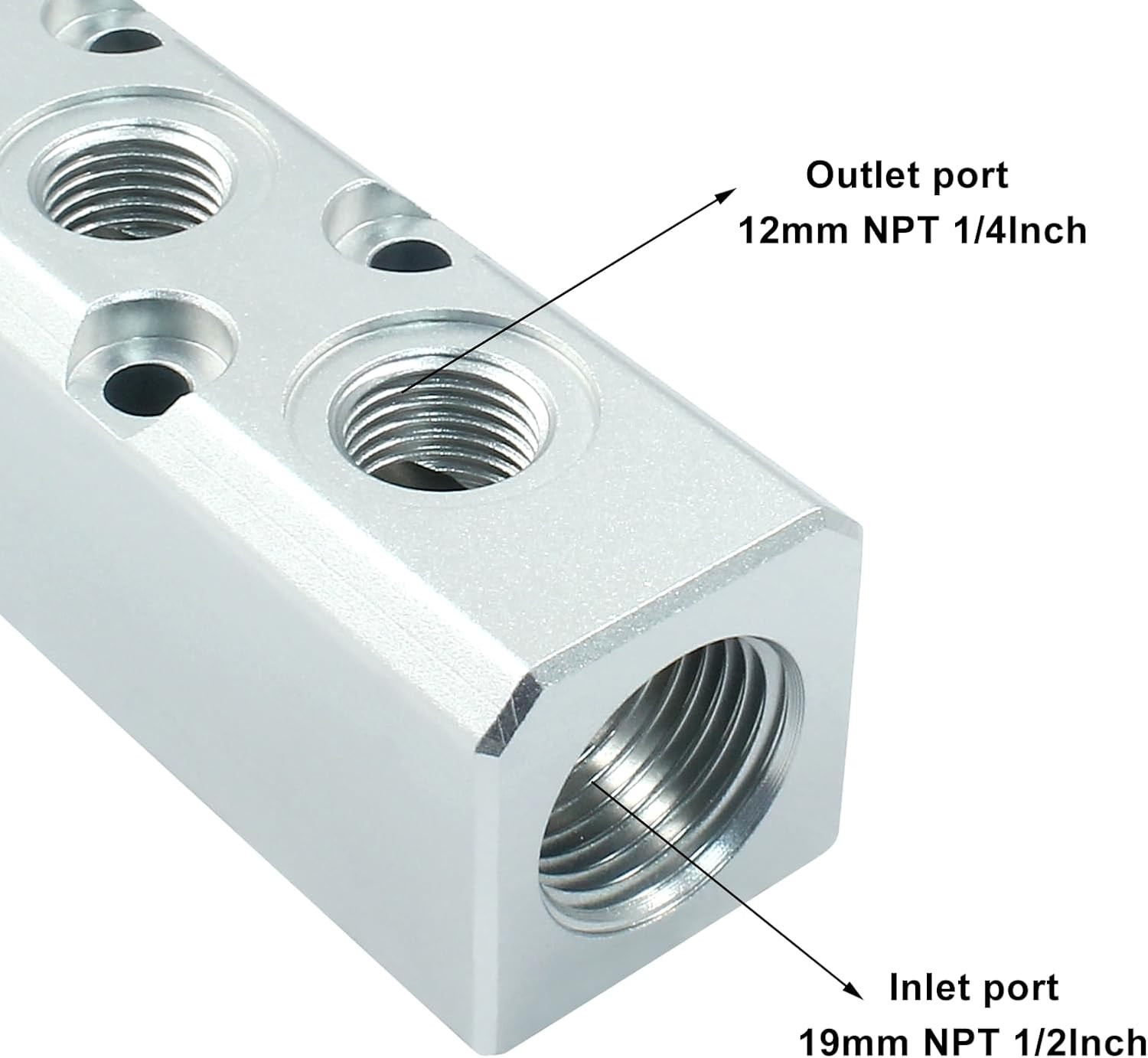 3 Way Pneumatic Manifold Air Distribution Block, G1/2 Supply Port, G1/4-Inch …