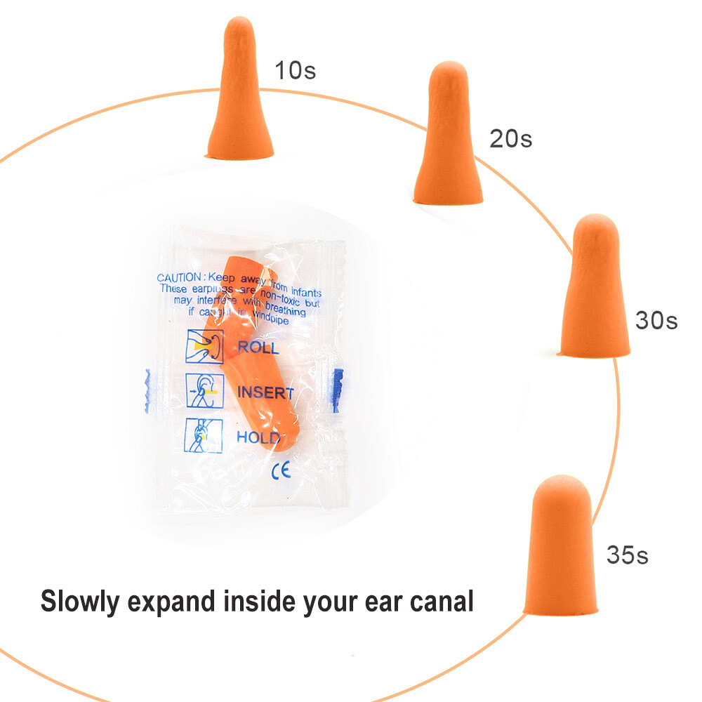50 Pair Foam Ear Plugs Soft Individually Wrapped Noise Cancelling for Sleeping