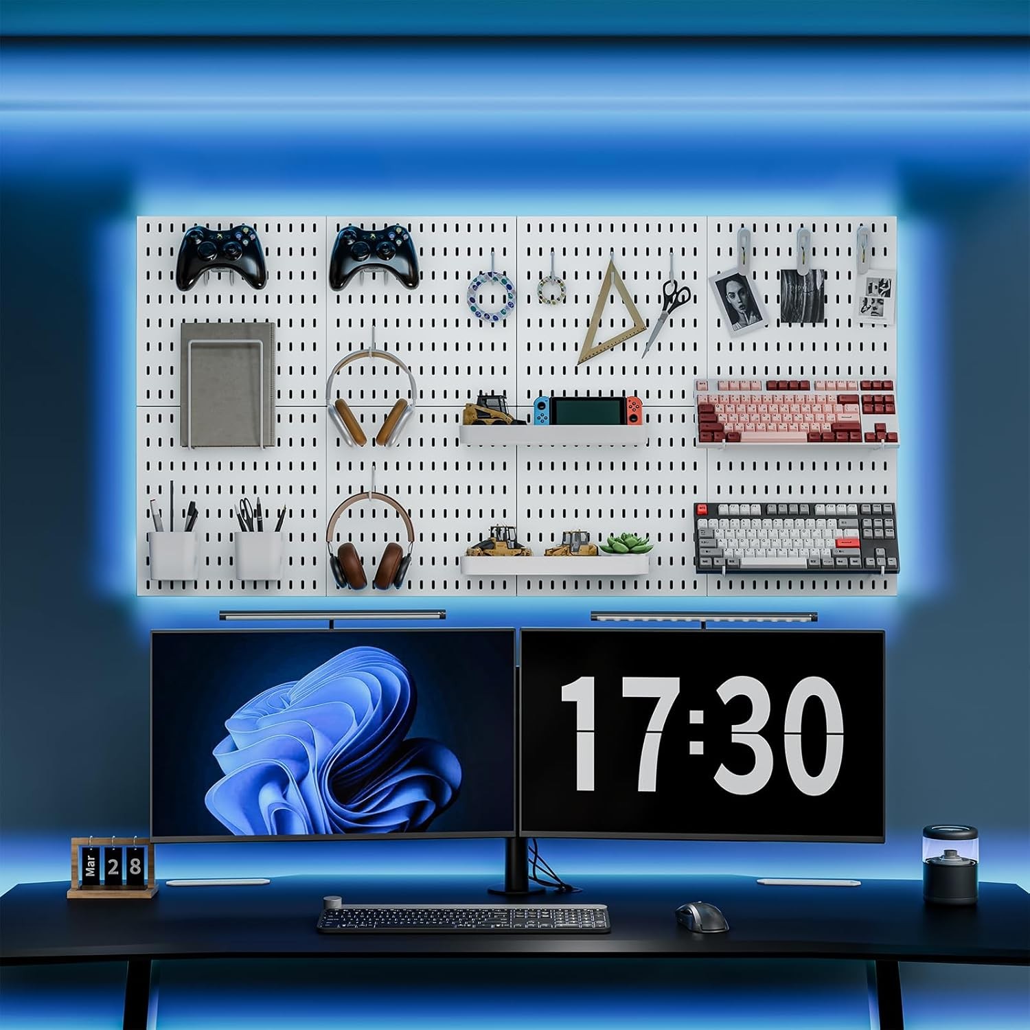 Pegboard Combination Kit 25.2″ x 25.2″ Wall Mounted Storage Set W/ 4 Pegboards