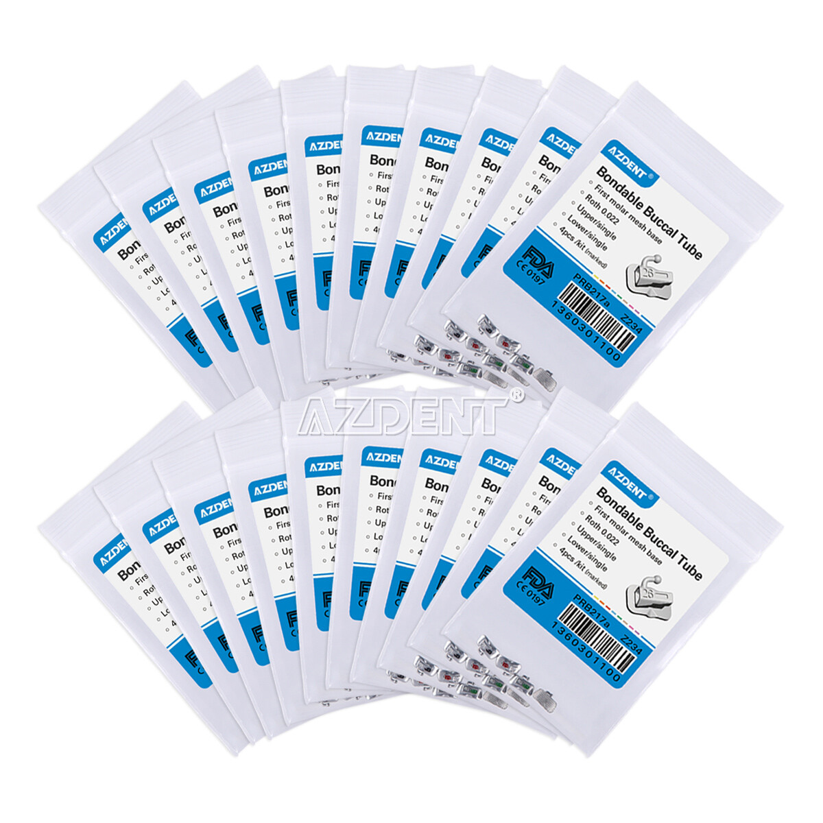 10X AZDENT Dental Ortho Buccal Tubes Bondable 1st/2nd Molar Roth/MBT 022