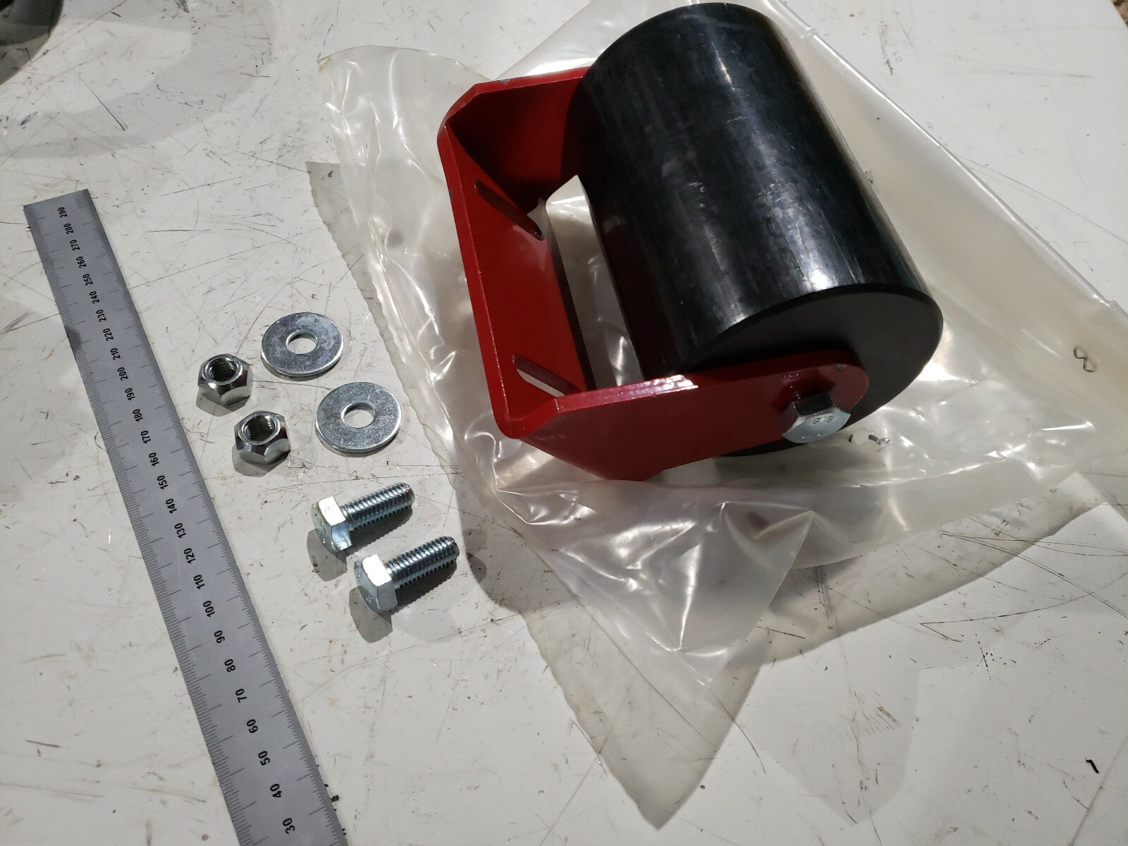 CNH case new holland ROLLER LOAD  Guide wheel bracket 3.5″dia x 5.25″ long   