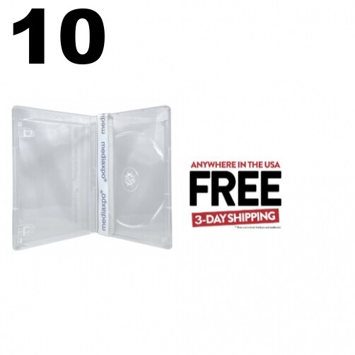 10 PREMIUM Clear Blu-Ray Single Cases 14MM **1-3 DAYS