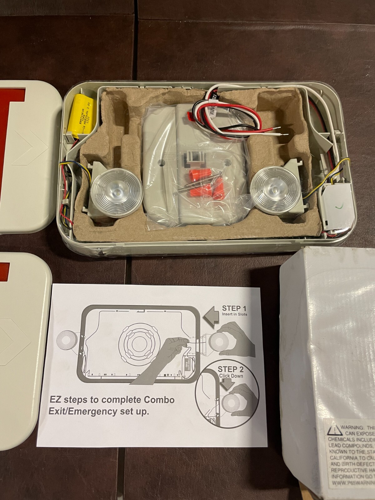 Lavex Industrial Emergency Exit light 020958- NOS- Sealed, Open Box