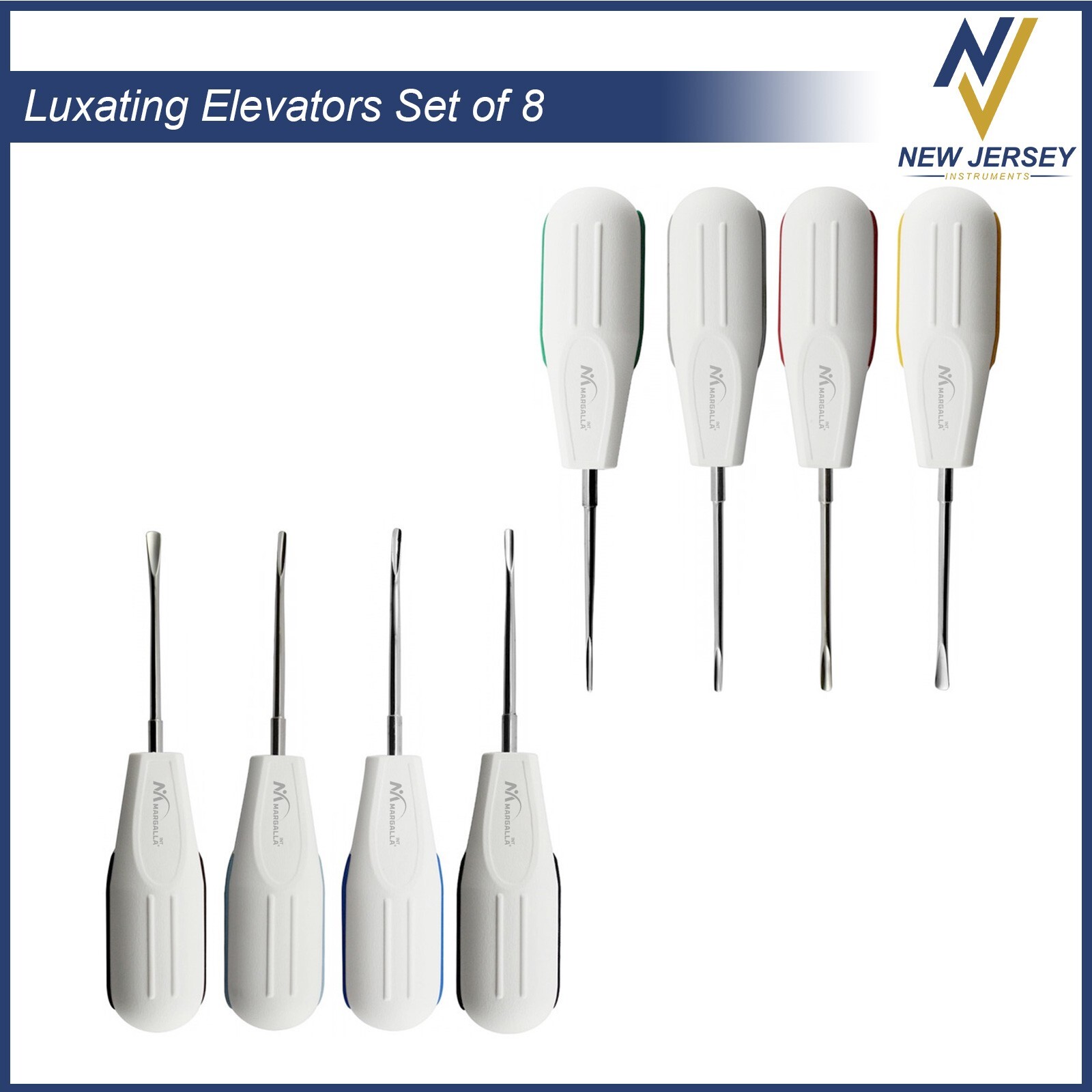 Set Of 8 Luxating Root Elevators Oral Surgery Tooth Extracting Extraction Dental