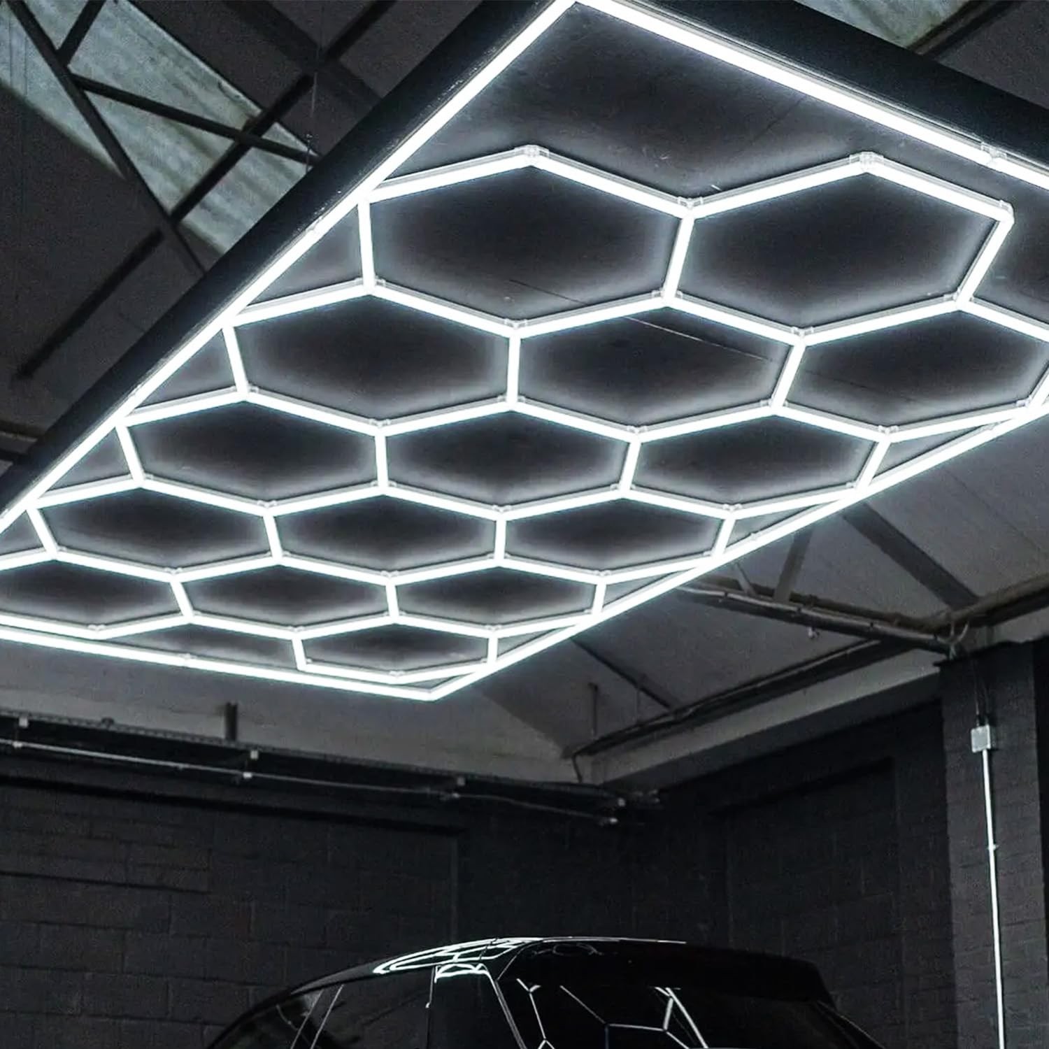 LAUCO Hexagon LED Garage Ceiling Light, 720W 86,400 Lumens, 6500K Daylight