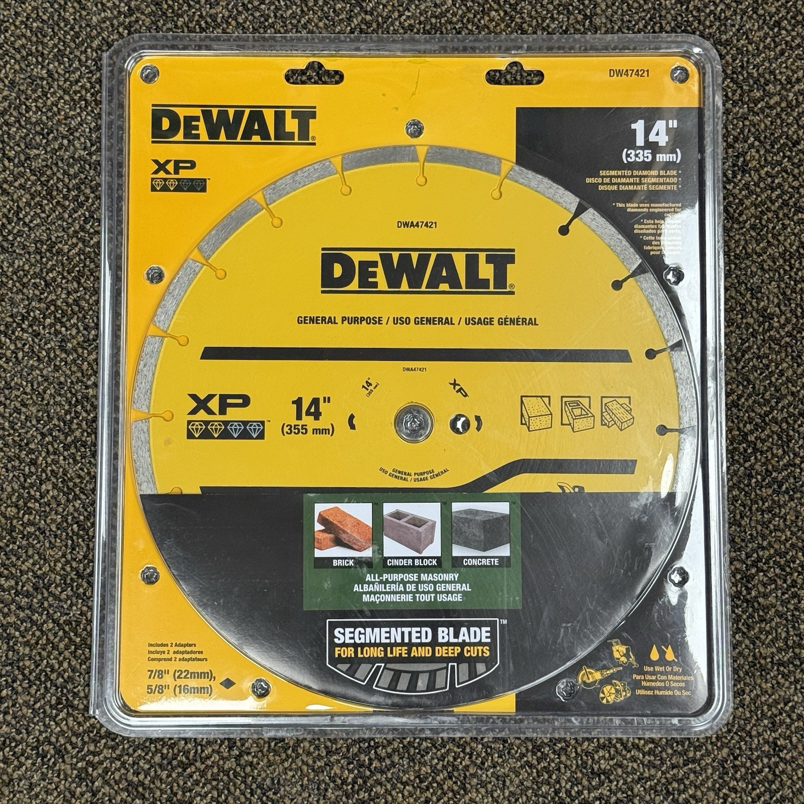 DEWALT DWA47421 Wet/Dry Segmented Diamond Saw Blade 14″ 355mm