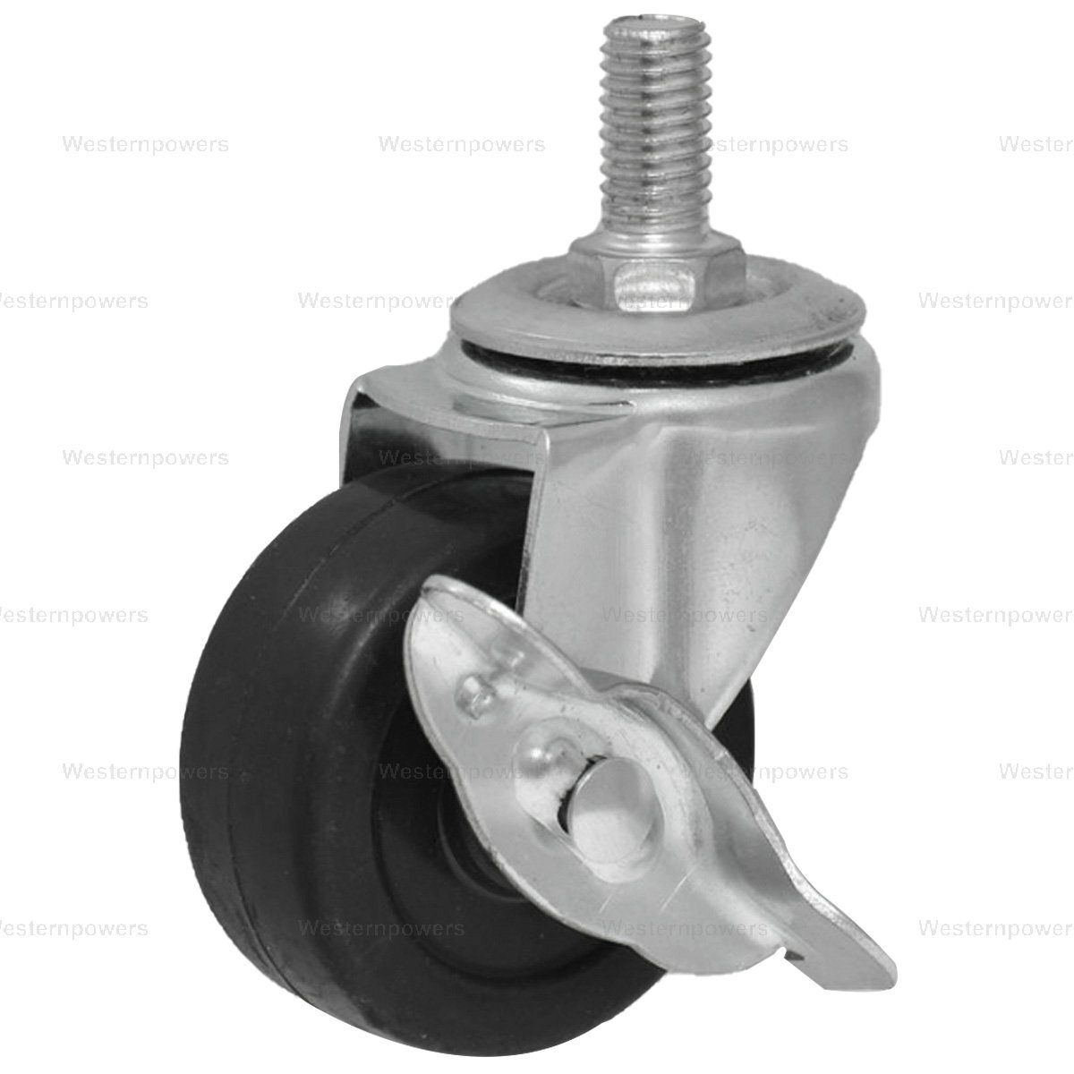 4x 3 Inch Rubber Casters Heavy Duty Safety Brake Wheels For Wire Shelving Rack
