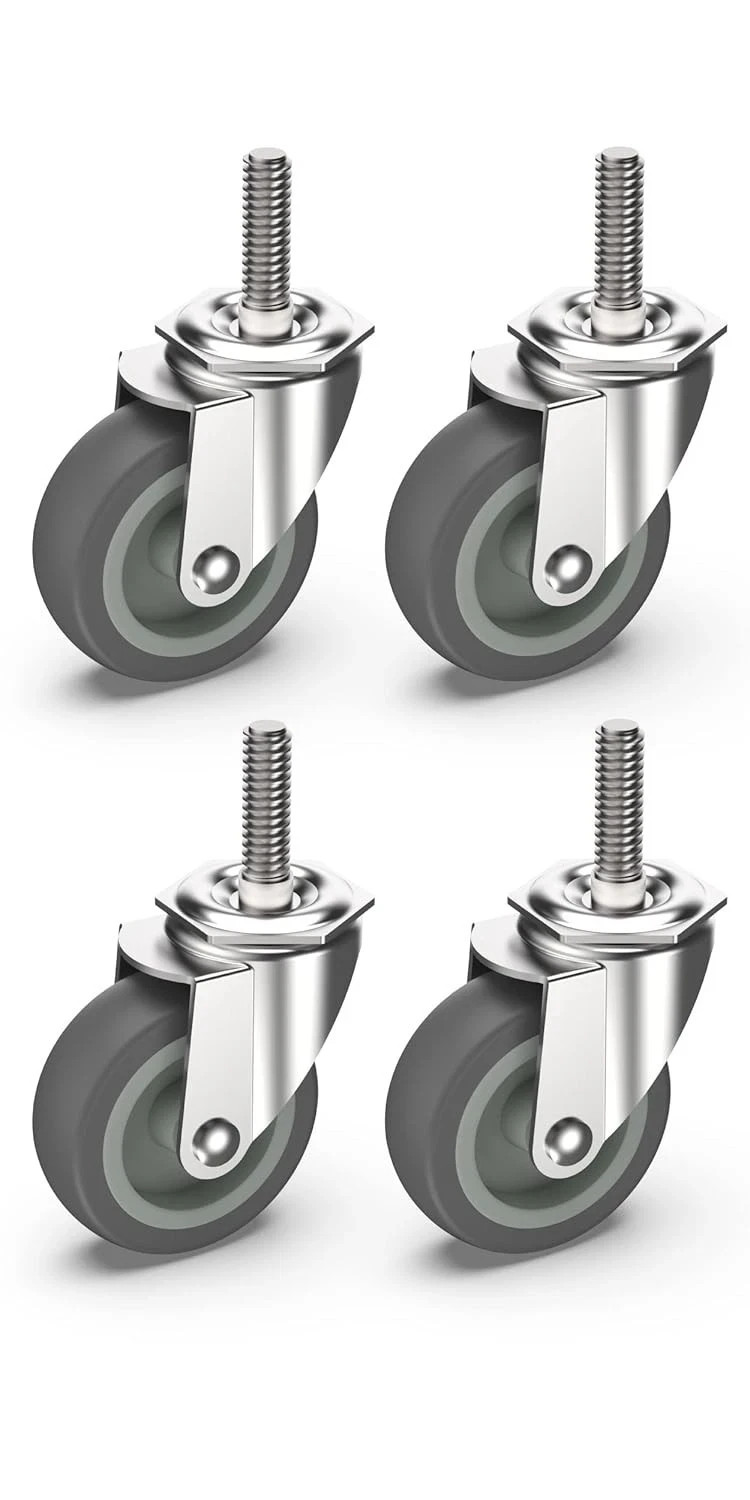 3 Inch Caster Wheels Threaded Stem Casters Set of 4 Heavy Duty Swivel Wheel NEW*