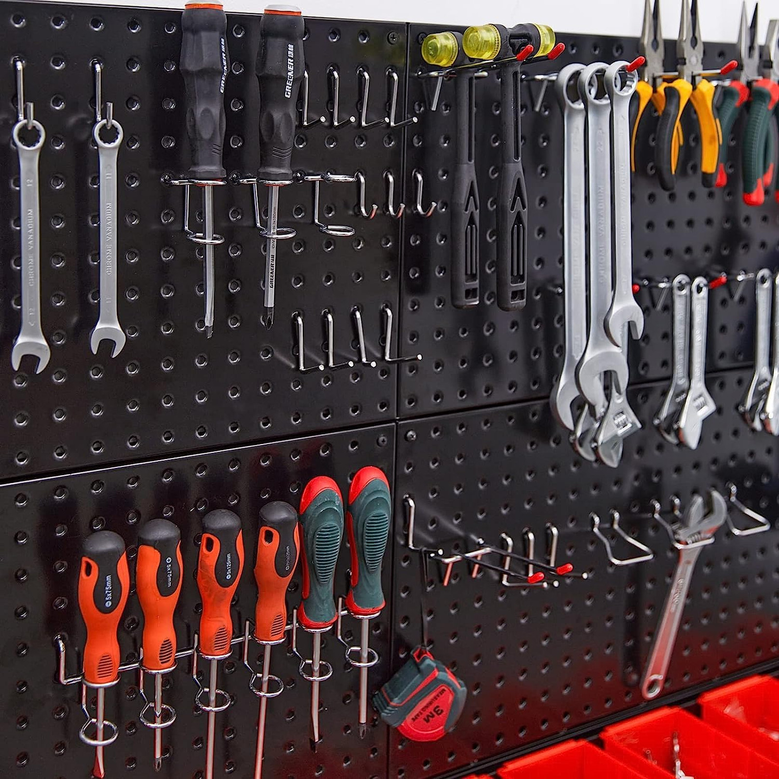 Metal Pegboard Wall Panels for Garage Tool Storage, 2 Pack, Durable