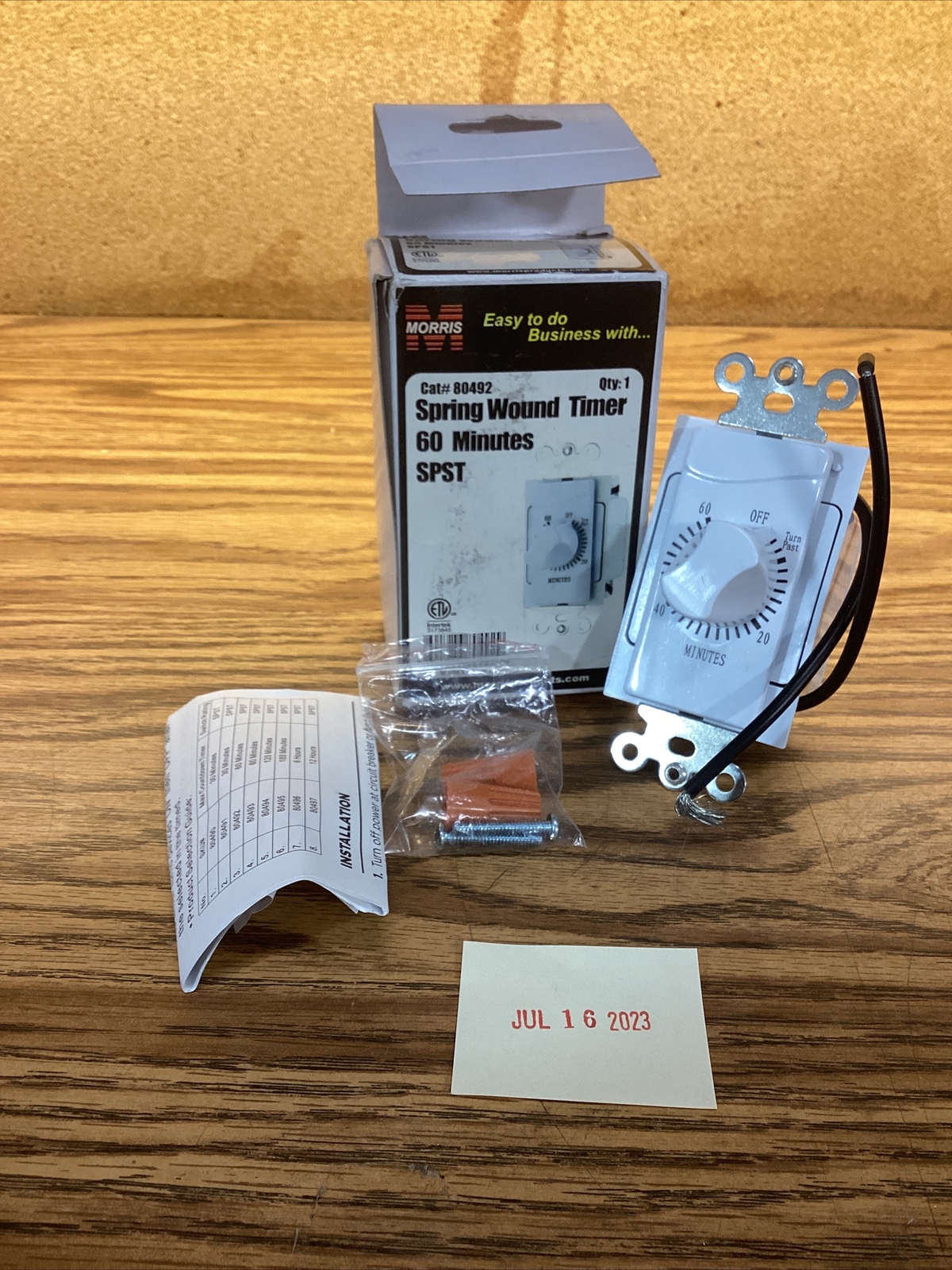 Morris 80492 60 Min Spring Wound Timer SPST