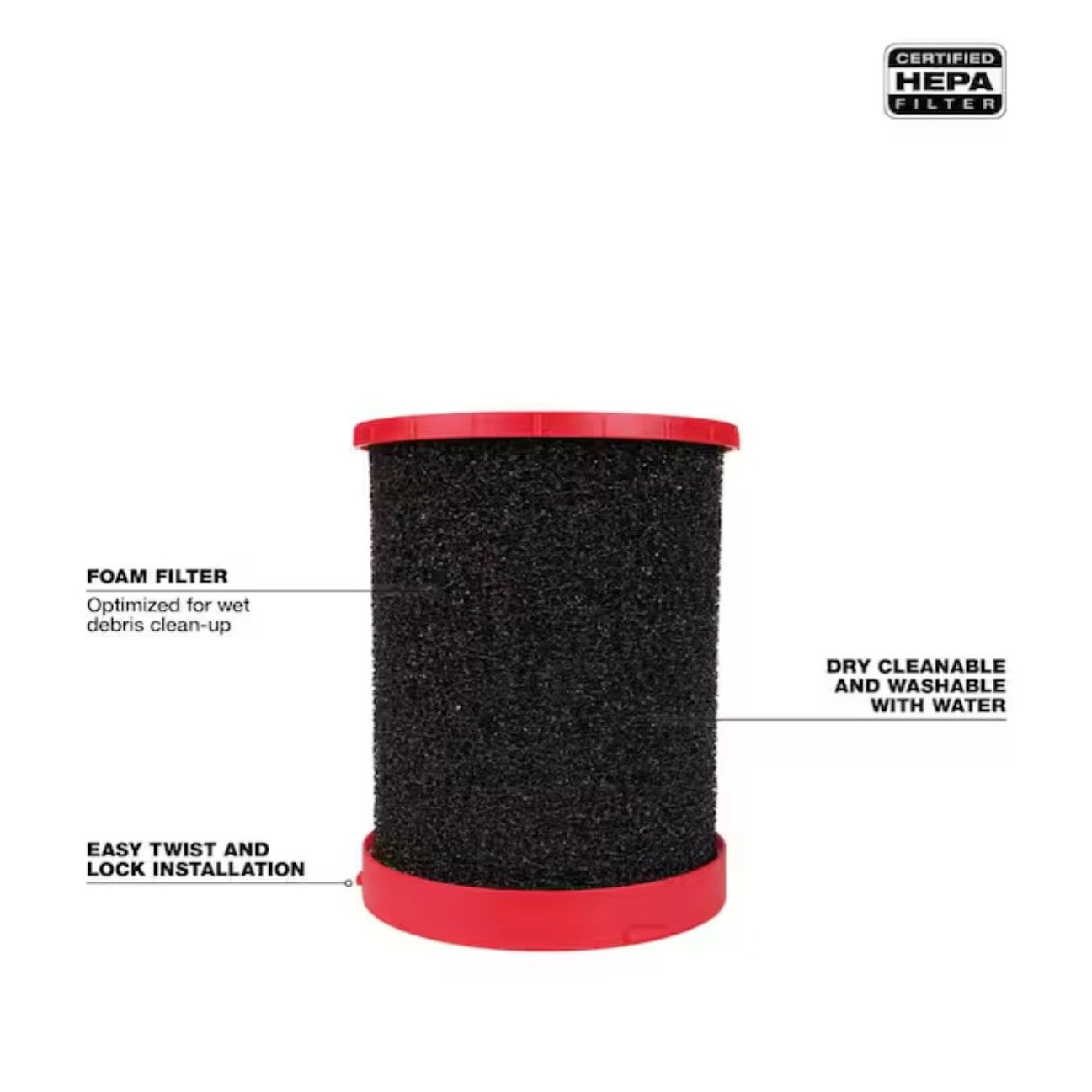 Milwaukee M18 M12 HEPA Wet Dry Vacuum Filter 2 Pack New 49-90-1900HW HEPA