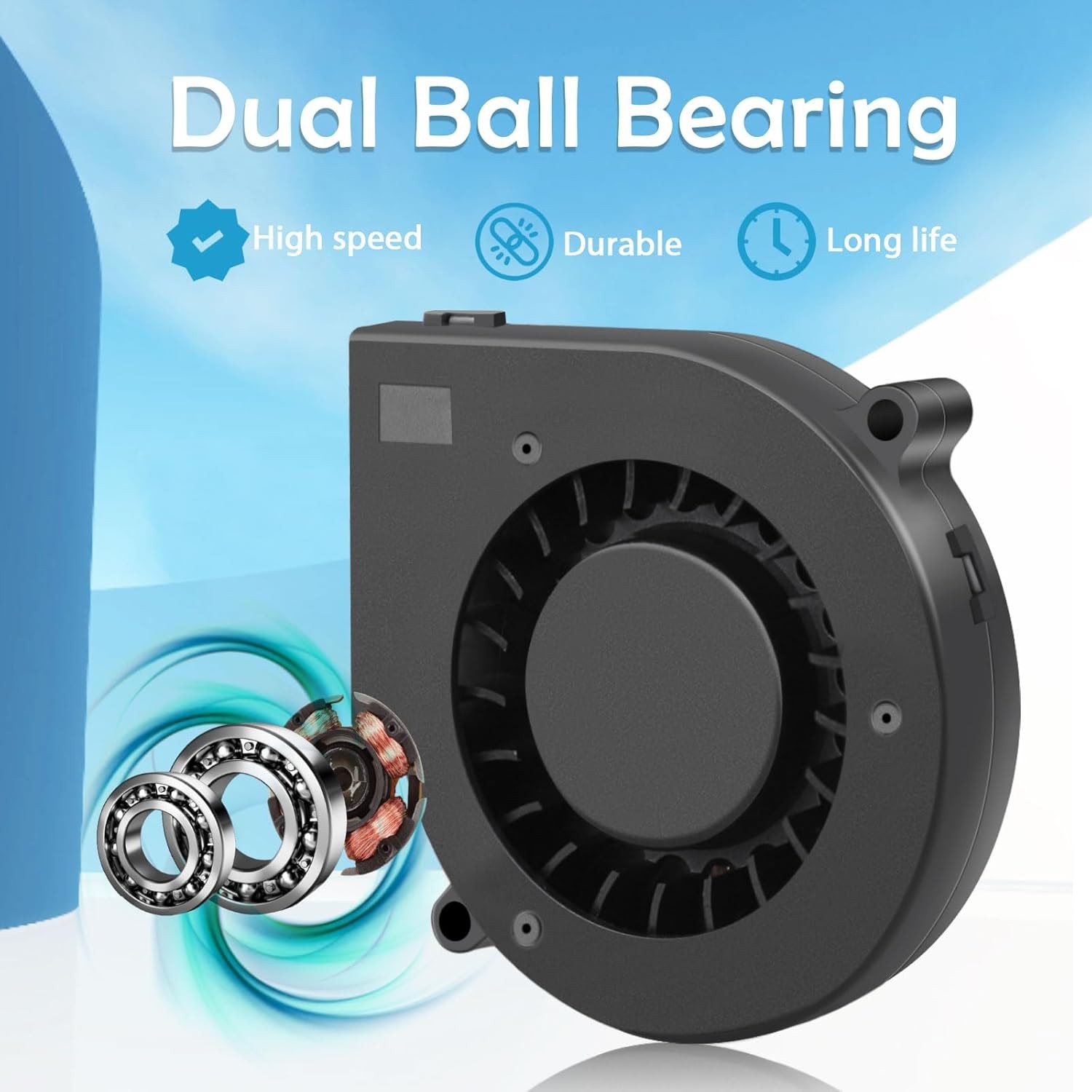 12V Brushless DC Centrifugal Blower Mini Turbo Fan 75mm x Style: 75 x 15 12v2p