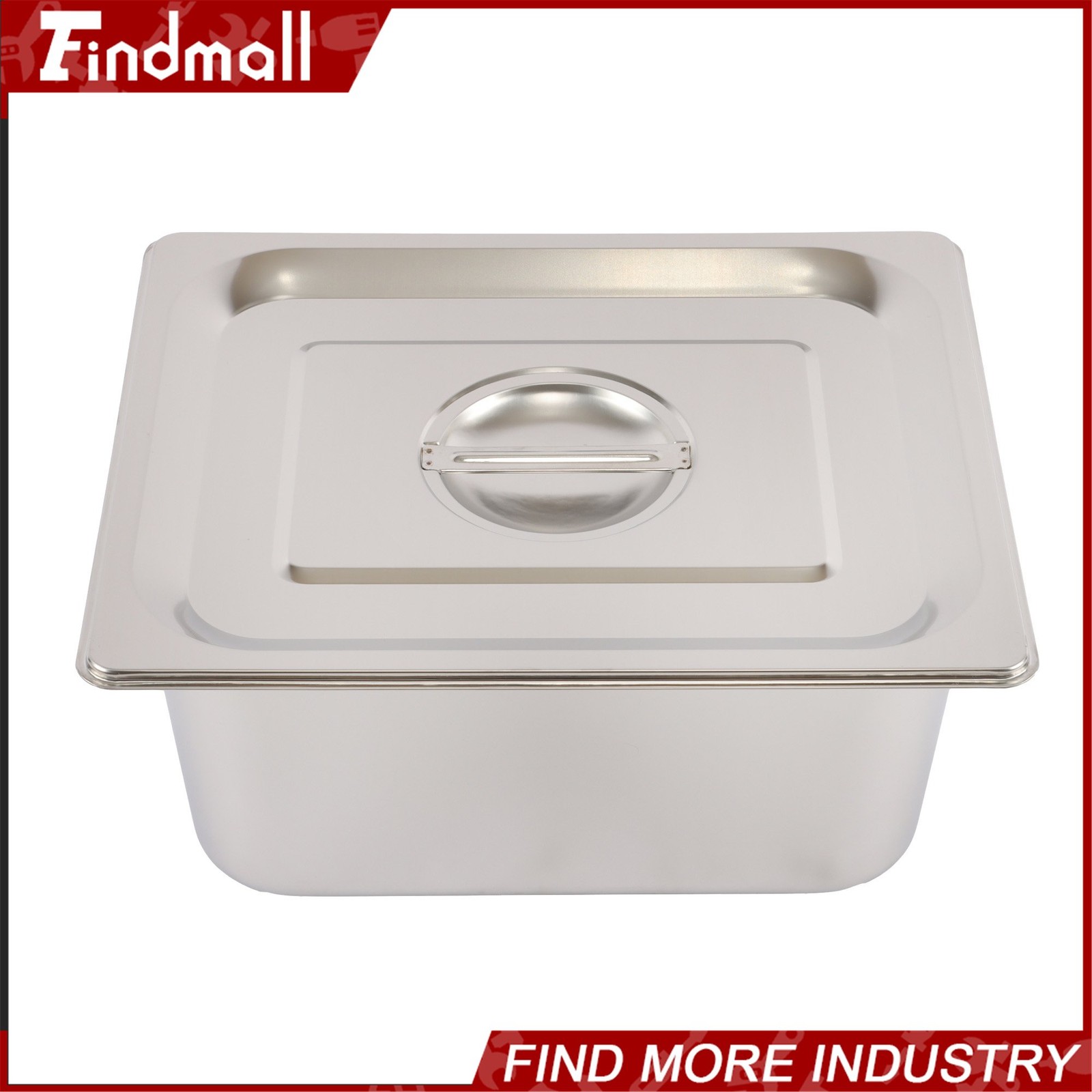 Findmall 2 Pack Hotel Pans 1/2 Size 6″ Deep Stainless Steel Steam Table with Lid