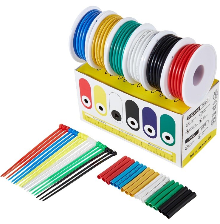 14 Gauge Wire, 6 Colors Automotive Wire(Each 10 Ft/3 Meters), Electrical Wire