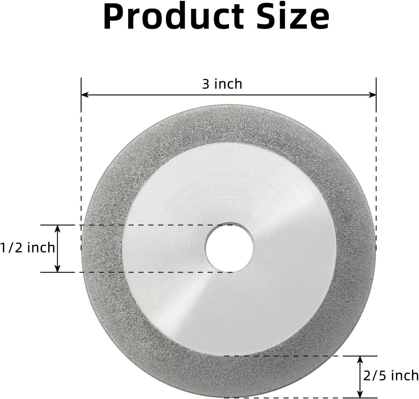 Diamond Grinding Wheel, 3 Inch, 150 Grit, 10mm Wide, 1/2″ Arbor