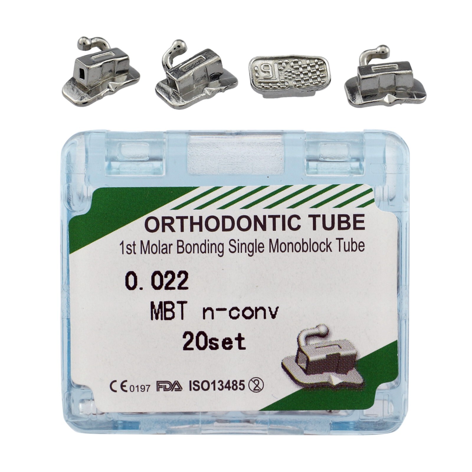 20 Sets Dental Orthodontic Buccal Tubes Roth MBT 022 1st 2nd Molar Monoblock