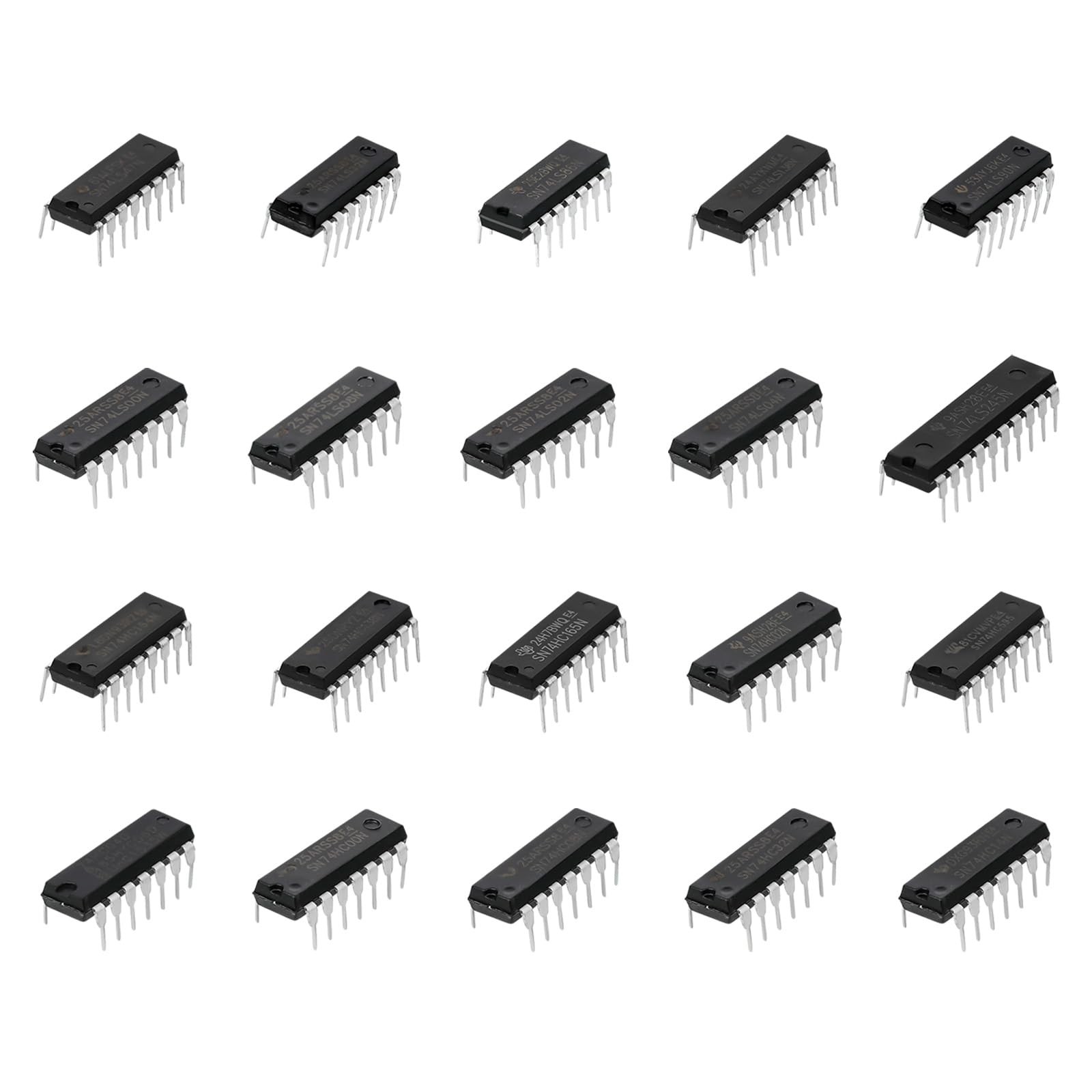 40 Pcs 20 Types 74HC and 74LS Series Low Power Logic IC Assortment Kit DIP TTL C