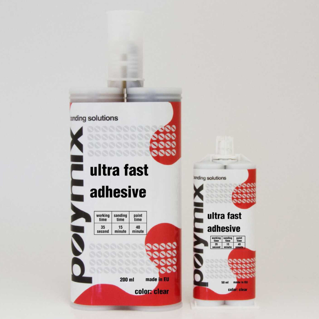 Polymix Black Automotive Rigid Plastic Repair & Adhesive Cartridge 50ml