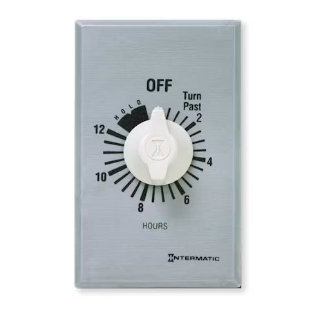 Intermatic Ff312hh Timer, Spring Wound, 12 Hr, Spdt, Silver