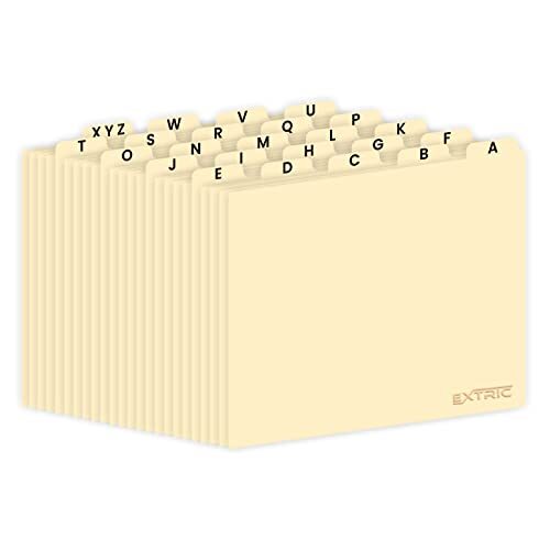 25 Alphabet Dividers â€“ Letter Size File Dividers Heavyweight Manila Guides AZ