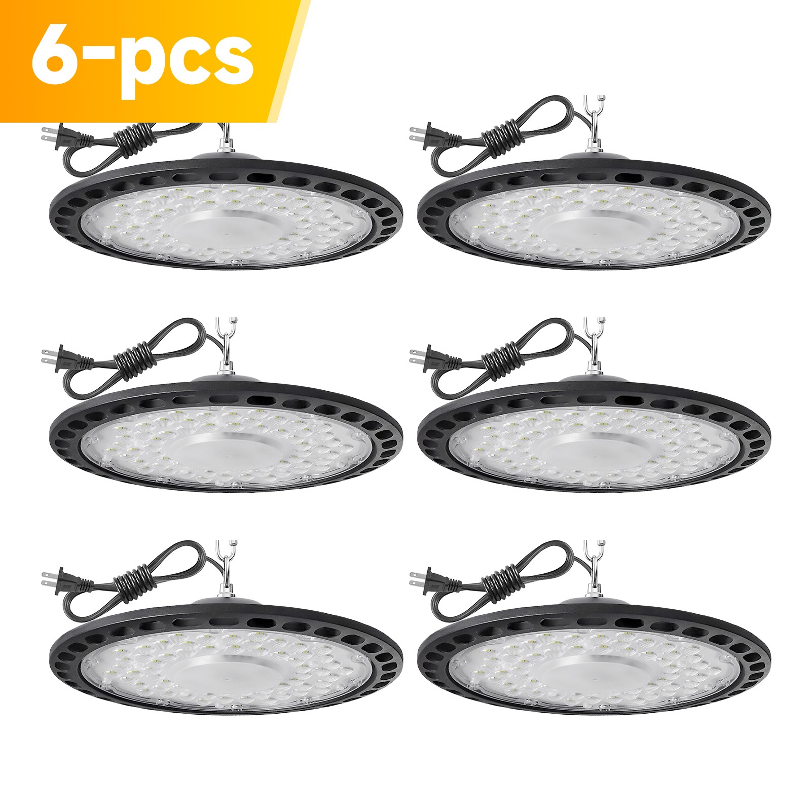 6Pcs UFO Led High Bay Light 500W Industrial Commercial Factory Led Shop Light