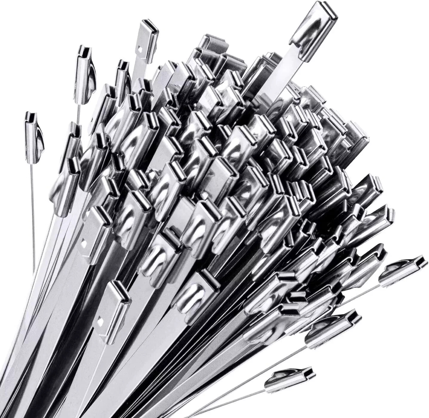 100-36″ 304 Stainless Steel Metal Zip Ties Self Locking Heavy Duty (4.6mm) Cable