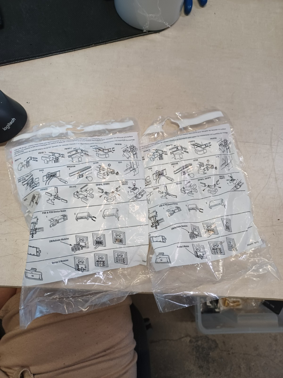 Lot Of 2 SEALED Wiremold PN10F11WH NM 90 Degree Flat Elbow PN10