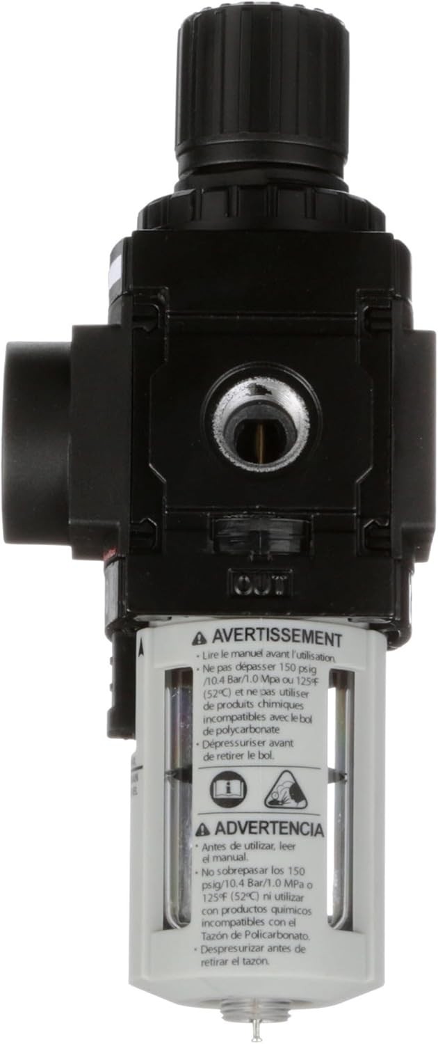 ARO 1/4-Inch NPT Air Filter-Regulator Piggyback for Durable System Performance