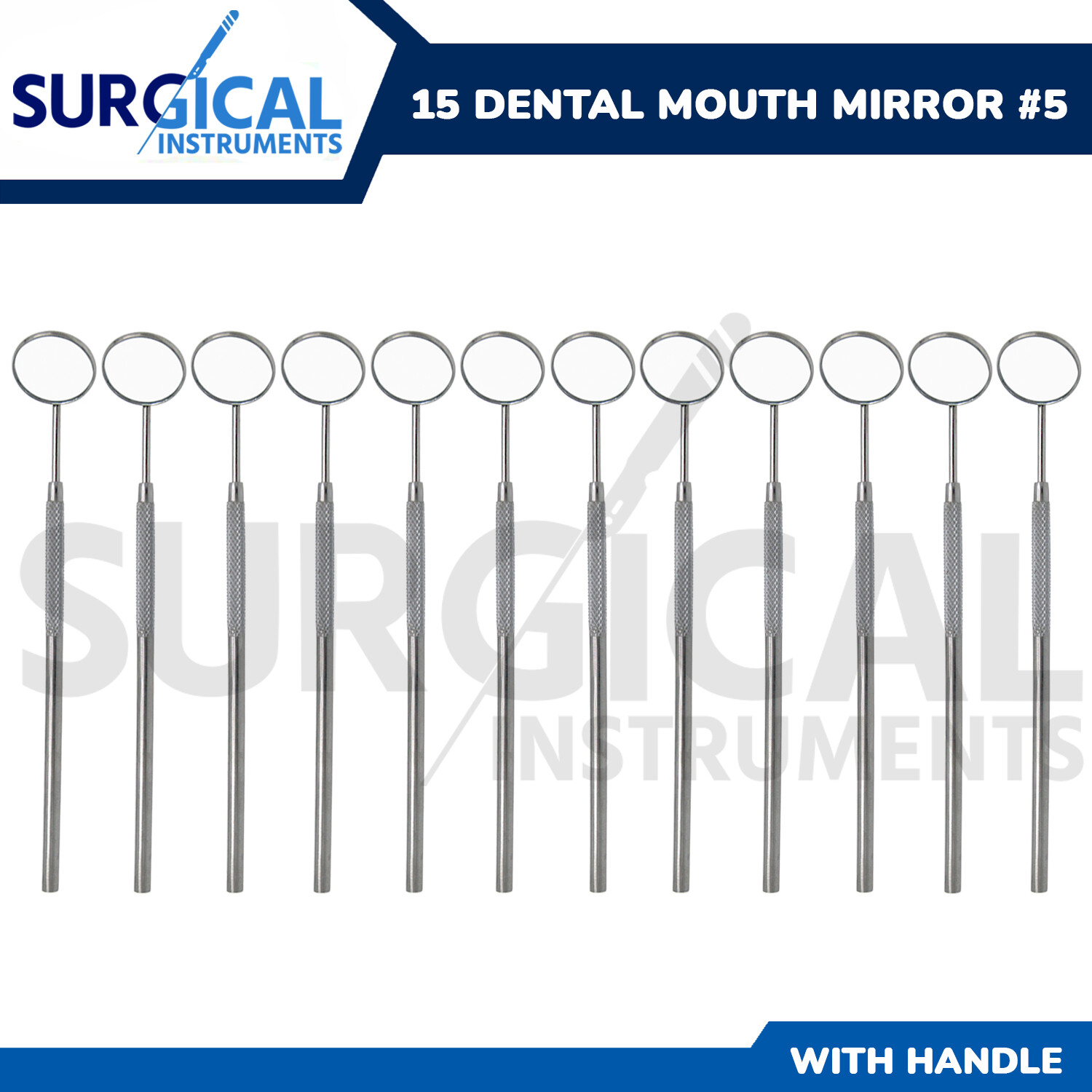 15 Pcs Dental Mouth Mirror #5 Surgical Dental Instruments German Grade