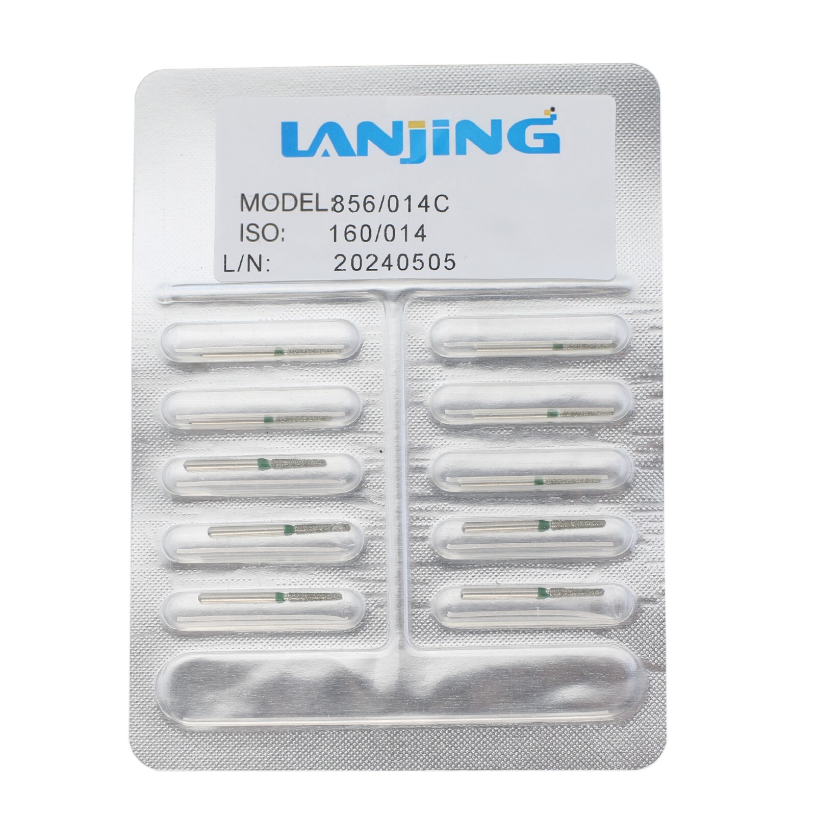 10pcs Dental FG Diamond Burs 856/014C Round End Taper Coarse Grit High Speed Bur