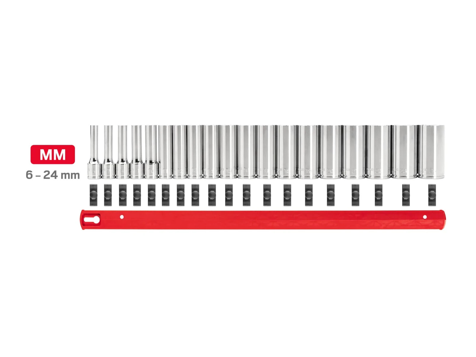 Tekton 3/8 Inch Deep 12 Point Socket Set, 19 Piece (6-24 Mm)
