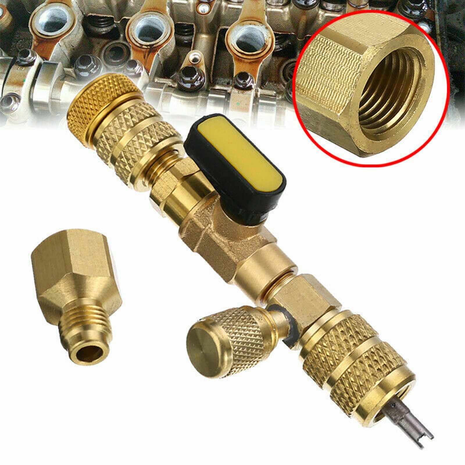 HVAC Tool AC Schrader Valve Core Remover Dual Size 5/16″&1/4″ Port Installer
