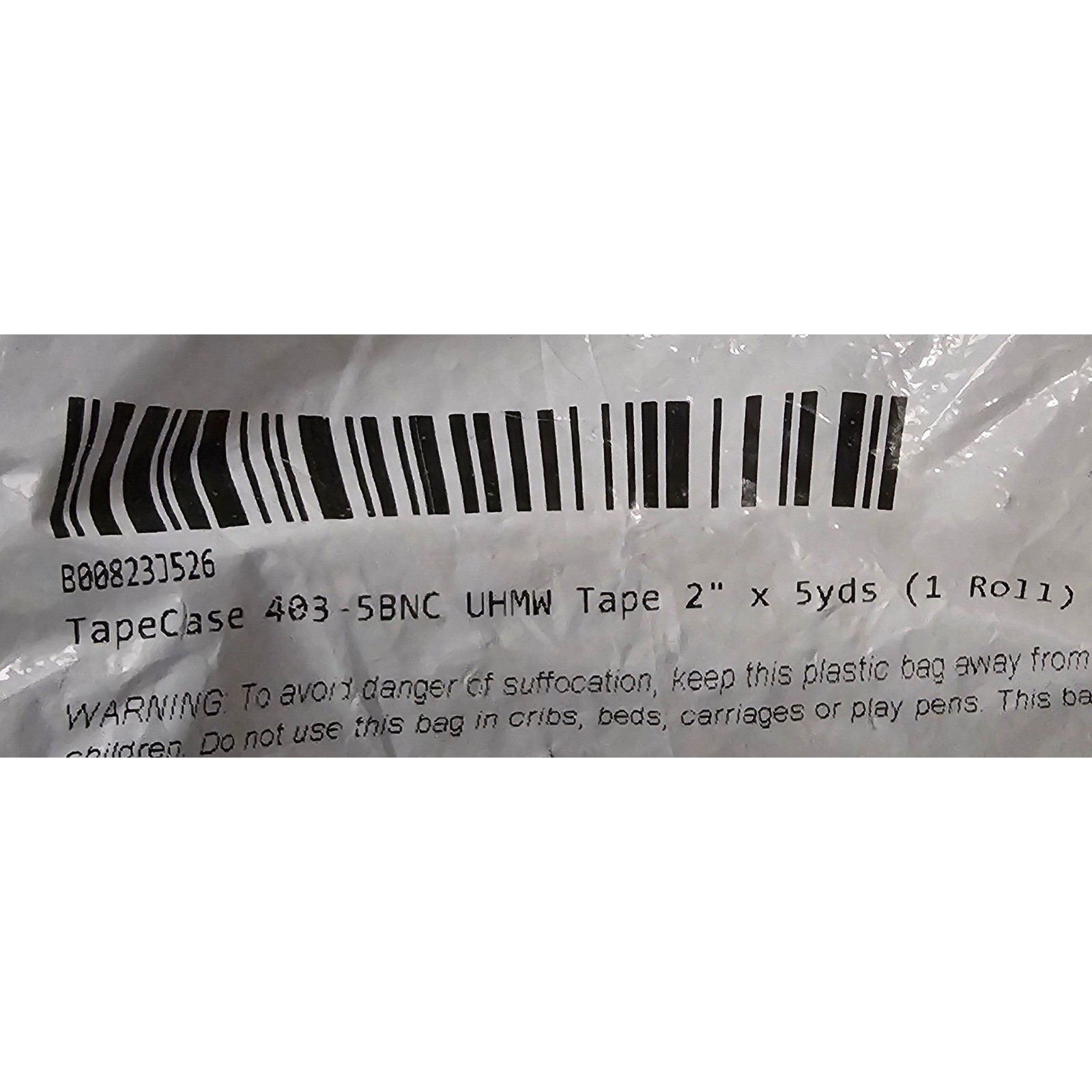TapeCase 423-5BNC UHMW Polyethylene Film Tape Black 2in x 5yds Slick Non-Stick