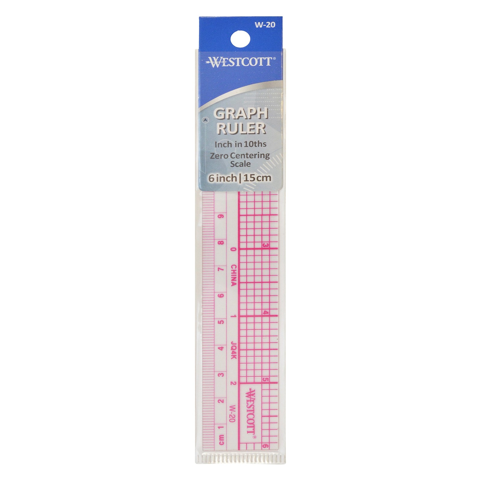 Westcott Transparent 10ths Graph 1 Count (Pack of 1), translucent color