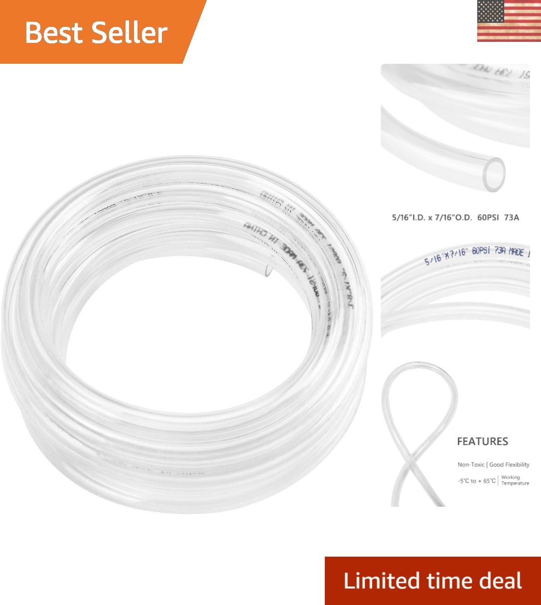 High-Quality 10ft PVC Tubing 5/16″ ID – Smooth Flow & Low Pressure Applications