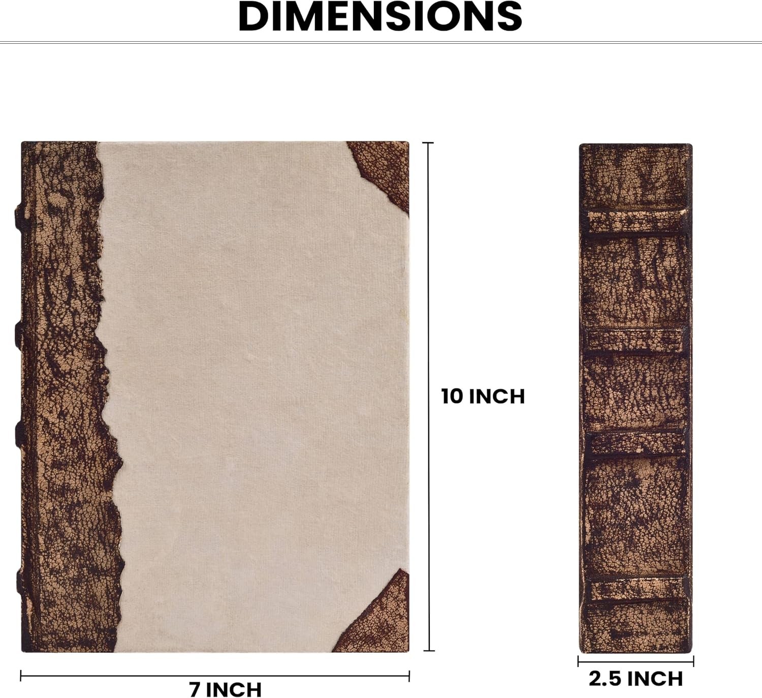 Rustic Vintage Leather Bound Journal – 200 Pages, 10″X7″, Vintage – Handmade