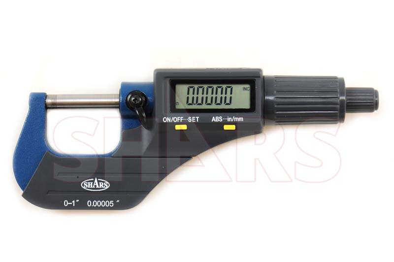 SHARS 0-1″ 0.00005″ Digital Electronic Outside Micrometer Carbide Tip 0-25mm P]