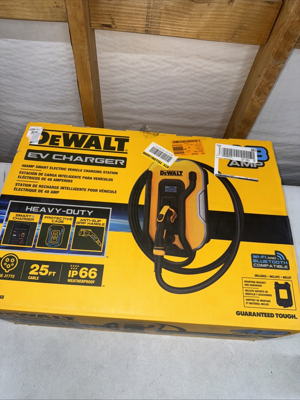 DEWALT Level-2 Wall Mounted Electric Vehicle EV Charger up to 48 Amps New